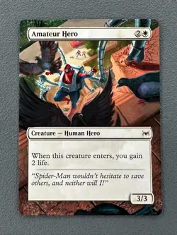 Amateur Hero MTG Marvel's Spider-Man Eternal Hand Painted Borderless Altered Art - Image 1
