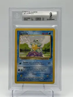 Squirtle 63 Mint BGS 9 1999 Pokemon Base set Unlimited - Image 1