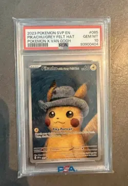 Pikachu Van Gogh (Pikachu with Grey Felt Hat) PSA 10 Pokemon Card - Image 1