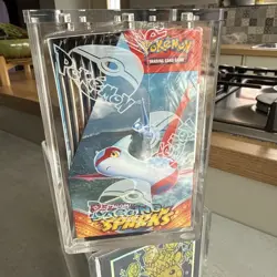 Pokemon Surging Sparks Etb And Booster Bundle Sealed And With Acrylics! - Image 2