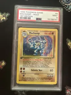Pokemon TCG Machamp Holo Rare 1st Edition Base Set 8/102 PSA 9 - Image 1
