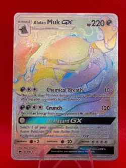 ALOLAN MUK GX 157/147 RAINBOW RARE BURNING SHADOWS POKEMON NM/M ALOLAN MUK GX - Image 1