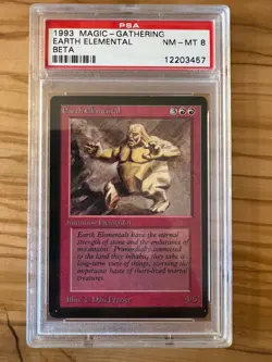 Magic the Gathering MTG Beta Earth Elemental PSA Grade 8 (Beta Bob) - Image 1