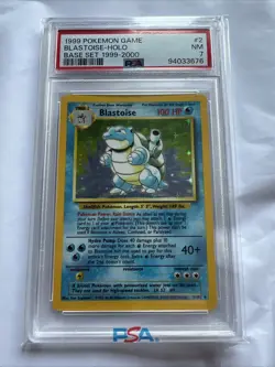 Pokemon Base Set Blastoise Holo 4th print UK 1999-2000 Psa 7 - Image 1