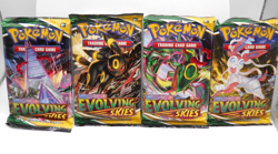 Evolving Skies Pokemon TCG Booster Pack Art Set Lot (4 Packs) Genuine SEALED - Image 1