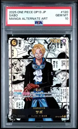 PSA 10 Sabo OP13-120 Manga Alt Art Carrying on His Will JPN ONE PIECE Card #4 - Image 1