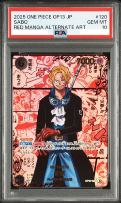 PSA 10 Sabo Red OP13-120 Manga Alt Art Carrying on His Will One Piece Card Japan - Image 1