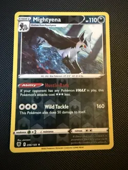 POKEMON TCG: MIGHTYENA 096/189 ASTRAL RADIANCE REVERSE HOLO CARD LP - Image 1