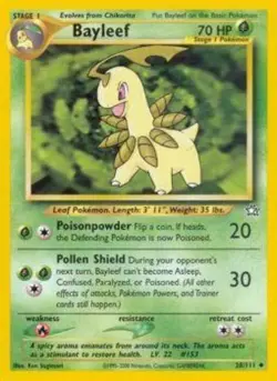 1x Bayleef - 28/111 - Uncommon - Unlimited Edition NM-Mint Pokemon G2 - Neo Gene - Image 1