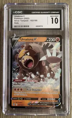 Pokemon TCG - Silver Tempest -Ursaluna V Ultra Rare - Graded CGC 10 - 102/195 - Image 1