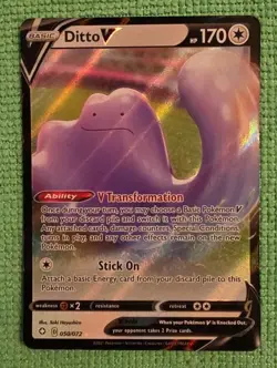 Ditto V 050/072 Shining Fates Full Art Ultra Rare Pokemon Card - Image 1