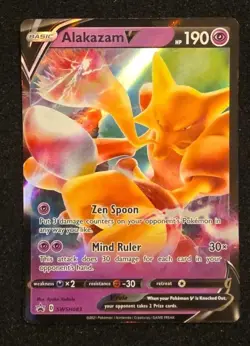Alakazam V Promo SWSH083 Vivid Voltage Holo V Rare Pokemon Card - Image 1