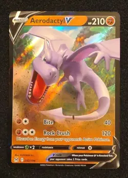 Pokemon TCG Aerodactyl V 92/196 Sword & Shield Lost Origins Ultra Rare Card - Image 1