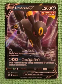 2021 Pokemon Sword Shield SWSH Evolving Skies Umbreon V Ultra Rare UR #094/203 - Image 1