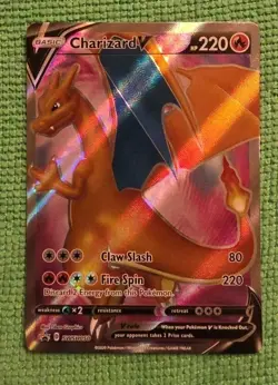 FULL ART Charizard V ULTRA RARE PROMO Pokemon SWSH050 Champion's Path Holo - Image 1