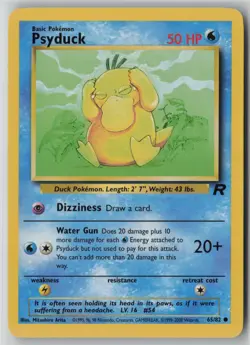 Psyduck 65/82 Pokemon TCG Team Rocket Regular WOTC Card Vintage (Moderate Play)1 - Image 1