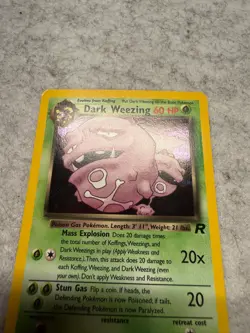 Dark Weezing 14/82 Holo Rare Team Rocket Pokemon Unlimited Holo LP - Image 3