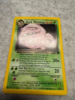 Dark Weezing 14/82 Holo Rare Team Rocket Pokemon Unlimited Holo LP - Image 4