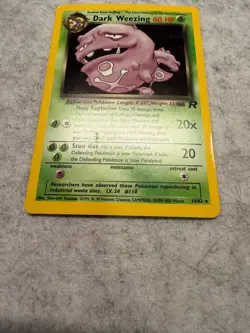Dark Weezing 14/82 Holo Rare Team Rocket Pokemon Unlimited Holo LP - Image 5