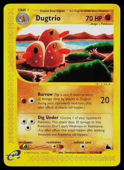 Pokemon Card - Dugtrio Skyridge 52/144 Common - Image 1