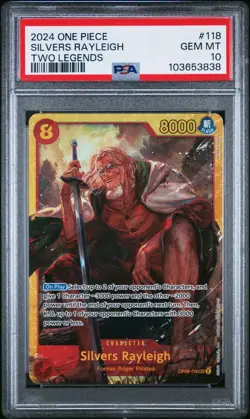 One Piece OP08-118 SEC Silvers Rayleigh Two Legends English PSA 10 - Image 1