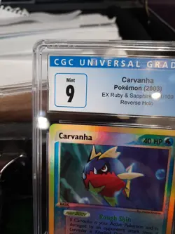 Carvanha cgc 9 MINT Reverse Holo EX Ruby And Sapphire E-Reader 51/109 psa Card - Image 2