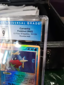 Carvanha cgc 9 MINT Reverse Holo EX Ruby And Sapphire E-Reader 51/109 psa Card - Image 4
