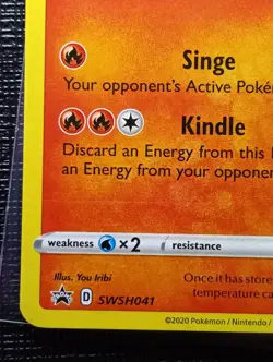 Pokemon TCG - (Swirl) Flareon SWSH041 Black Star Promo With Swirl - NM - Image 5