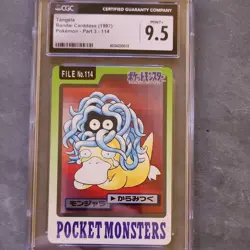Pokemon TCG Bandai Carddass Tangela 114 Regular CGC 9.5 1997 Part 3 Vintage - Image 1