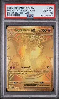 2025 POKEMON PHANTASMAL FLAMES MEGA HYPER RARE #130 CHARIZARD X EX HOLO PSA 10 - Image 1