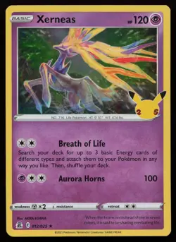 XERNEAS 012/025 RARE CELEBRATIONS POKEMON HOLO NM/M - Image 1