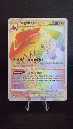 Regidrago VSTAR Secret Rare SWSH12: Silver Tempest 201/195 NM Pokemon TCG - Image 1