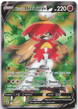 Hisuian Decidueye V 173/189 Ultra Rare Astral Radiance Pokemon Near Mint - Image 1