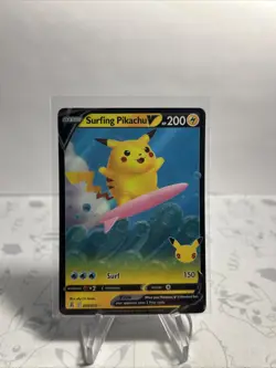 Surfing Pikachu V 008/025 Celebrations - Pokemon Card - NM - Image 1