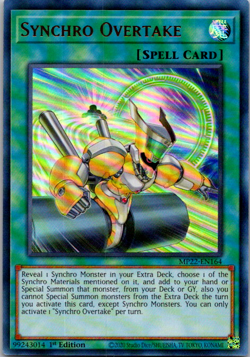 Yugioh - Synchro Overtake Ultra Rare MP22-EN164, Near Mint, 1st Edition - Image 1