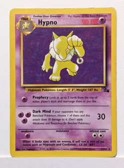 Hypno 23/62 Fossil Non Holo Rare Pokemon Card WOTC Vintage - LP - Image 1
