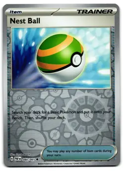 Nest Ball 084/091 - Paldean Fates Uncommon Pokemon TCG Reverse Holo - M/LP Card - Image 1