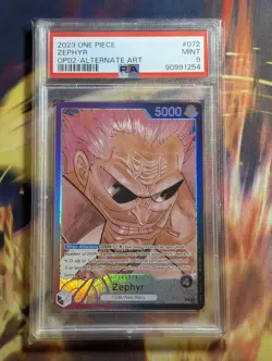 PSA 9 Zephyr OP02-072 Leader Alt Paramount War One Piece Card - Image 1