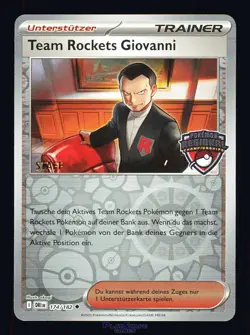 -- GERMAN -- Pokemon Card STAFF Team Rocket's Giovanni 174/182 DRI DE Promo 2025 - Image 2