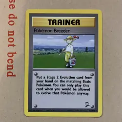 Pokemon Breeder 105/130 Rare Base Set 2 Pokemon Card LP - Image 1