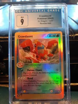 Crawdaunt REVERSE HOLO cgc 9 MINT EX Dragon 13/97 2003 psa card Pokemon ccg - Image 1