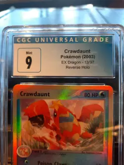 Crawdaunt REVERSE HOLO cgc 9 MINT EX Dragon 13/97 2003 psa card Pokemon ccg - Image 2