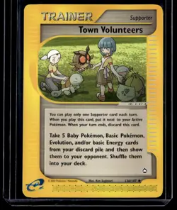 Town Volunteers 136/147 Aquapolis Uncommon English Pokemon Card - Image 1