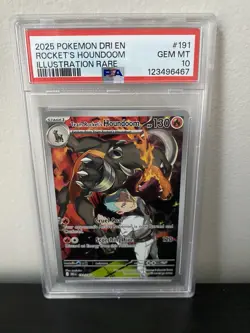 2025 POKEMON DESTINED RIVALS ILLUSTRATION RARE #191 TEAM ROCKETS HOUNDOOM PSA 10 - Image 1
