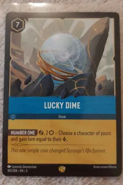 Disney Lorcana Lucky Dime 165/204 Into the Inklands Non-Foil Card - Image 1