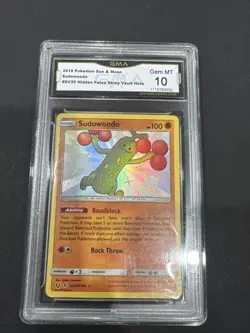 Sudowoodo GMA Gem Mint 10 2019 Pokemon Sun And Moon #SV20 Hidden Fates Shiny - Image 1