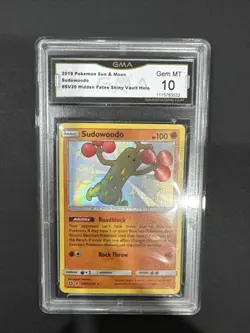 Sudowoodo GMA Gem Mint 10 2019 Pokemon Sun And Moon #SV20 Hidden Fates Shiny - Image 2