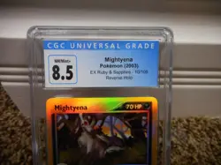Mightyena cgc 8.5 NM MINT+ REVERSE HOLO EX Ruby & Sapphire E-Reader 10/109 psa - Image 2