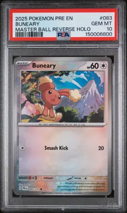 Buneary 83/131 Masterball Reverse Holo Prismatic Evolution Pokemon TCG Psa 10 - Image 1