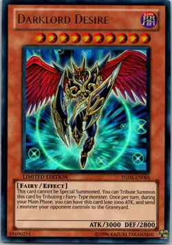 Yugioh Darklord Desire YG05-EN001 Limited Edition Ultra Rare NM - Image 1